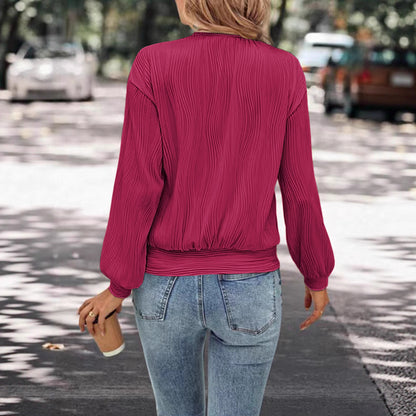 Damen lässiges Sweatshirt mit strukturiertem Stoff und elastischen Bündchen Stalluxe