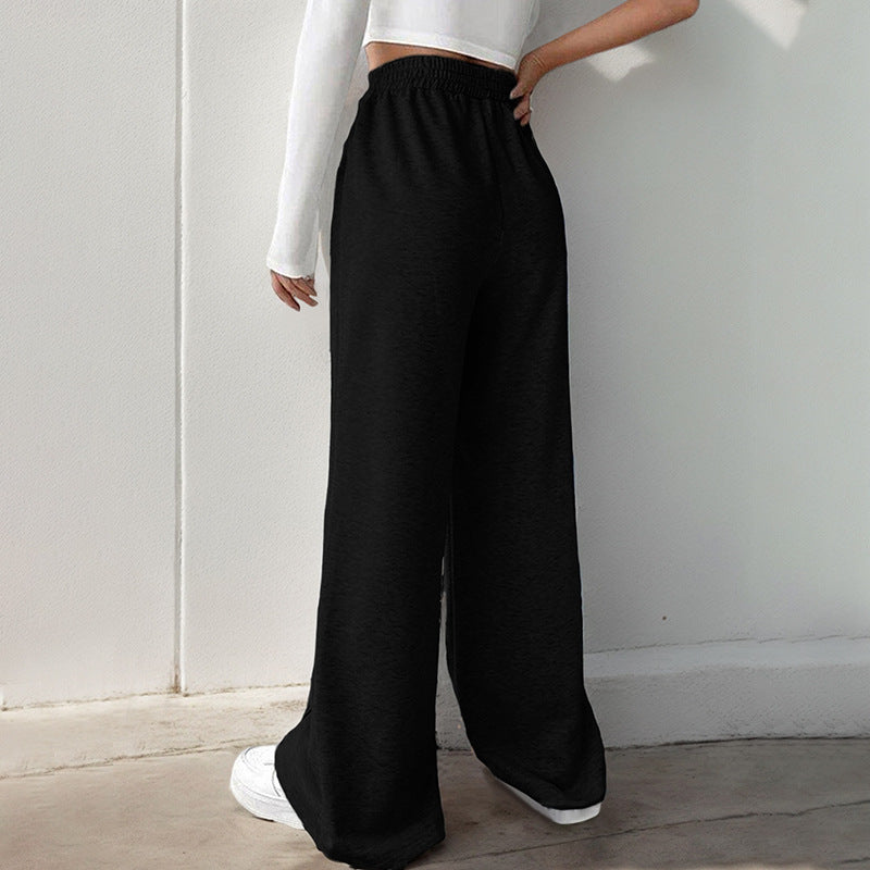 Damen bequeme Sweatpants mit weitem Bein und elastischem Bund Stalluxe