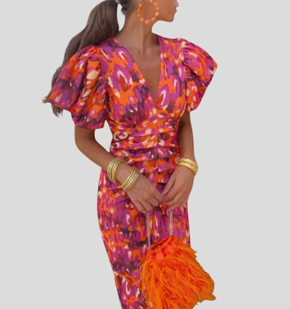 Damen Elegantes Kleid mit Volants und Spitzenelementen Stalluxe