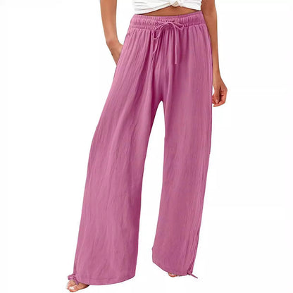 Damen Weite Sommerhose aus leichtem Material mit verstellbarem Bund Stalluxe