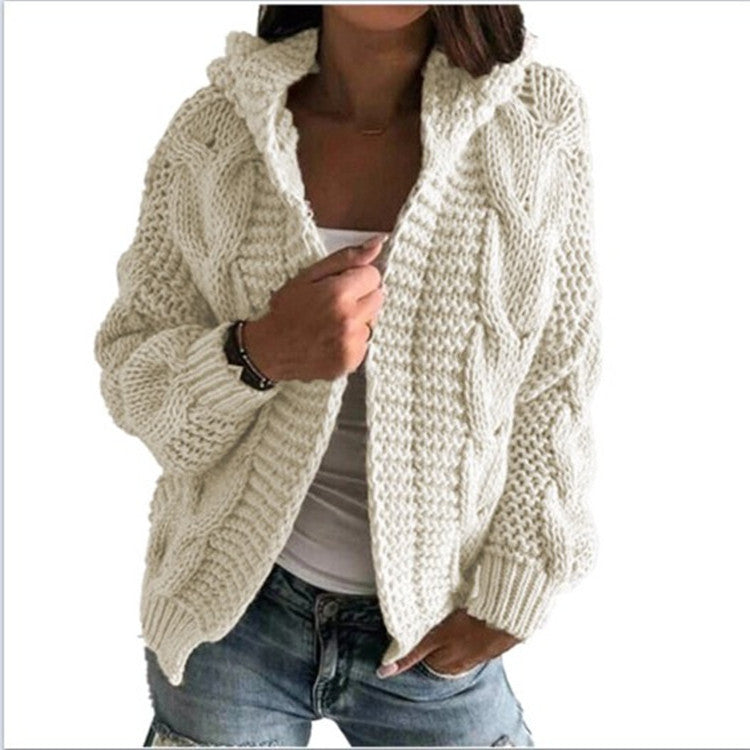 Damen Strickjacke mit voluminösem Zopfmuster und lässigem Schnitt Stalluxe