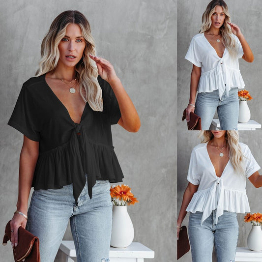 Damen Bluse mit lässigem Schnitt und Raffungen Stalluxe