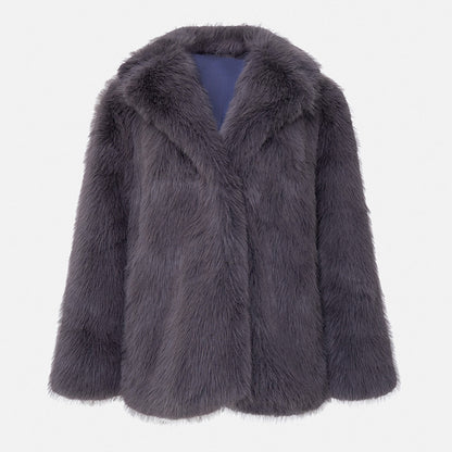 Damen Flauschige Kunstpelzjacke mit weiter Silhouette Stalluxe