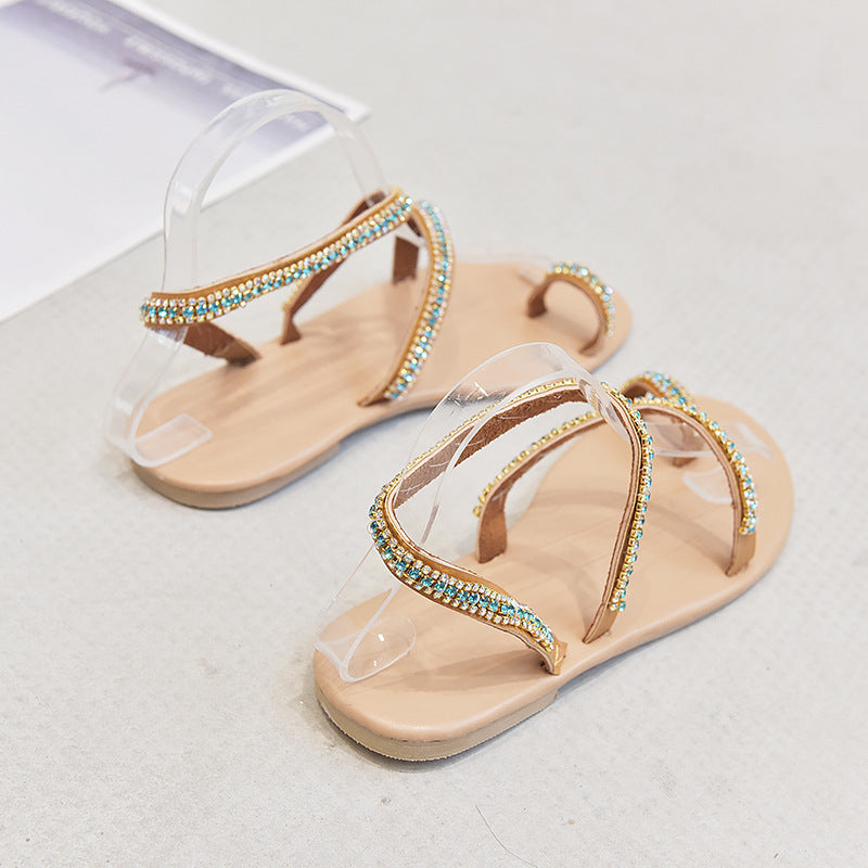 Damen Elegante Sandalen mit Kristallverzierungen und transparenter Oberfläche Stalluxe