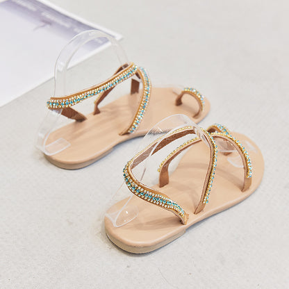 Damen Elegante Sandalen mit Kristallverzierungen und transparenter Oberfläche Stalluxe