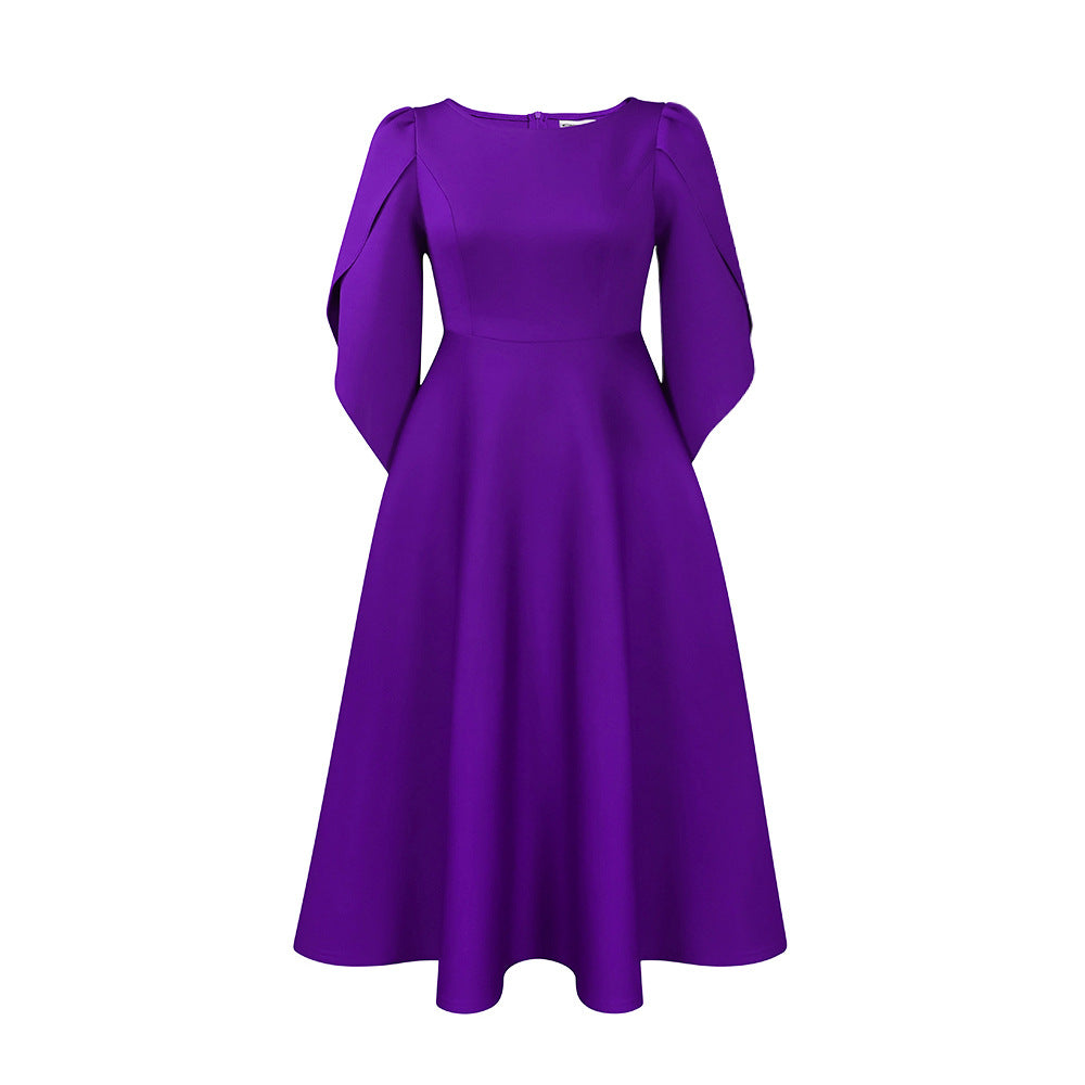Damen A-Linien Kleid mit eleganten Puffärmeln Stalluxe