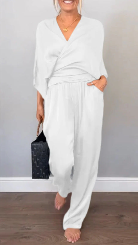 Damen elegantes und bequemes Satin-Hosenanzug Stalluxe
