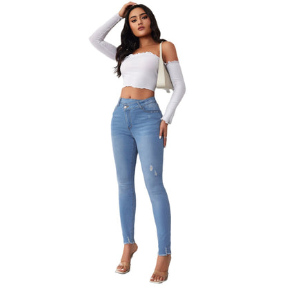 Damen Skinny Jeans mit modischen Destroyed-Details Stalluxe