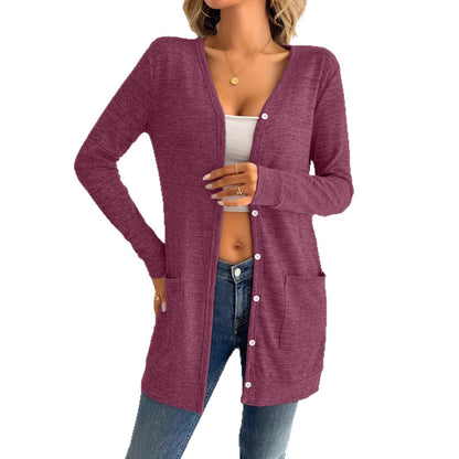Damen Langarm-Cardigan mit praktischen Taschen und Knopfleiste Stalluxe