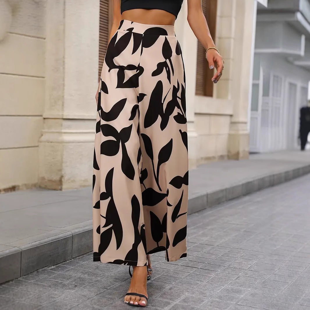 Damen elegante Pluderhose mit floralem Musterdruck Stalluxe