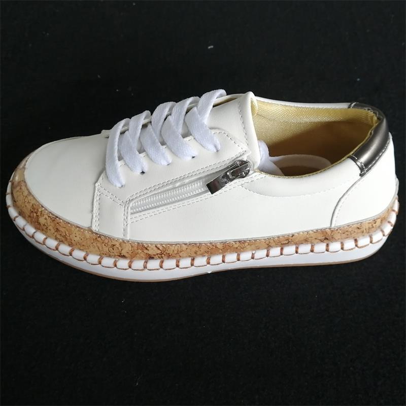 Damen komfortable Sneakers mit Korksohle und Reißverschluss Stalluxe
