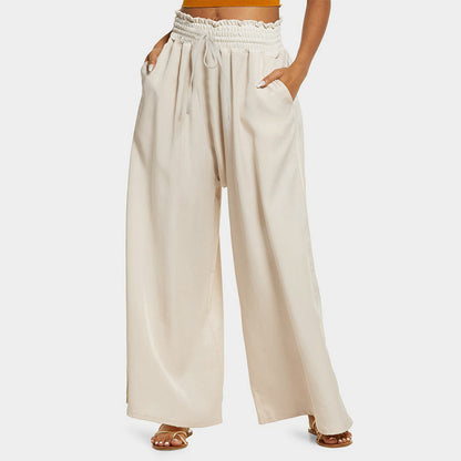 Damen Weite-Leg Hohe Taille Hose Stalluxe