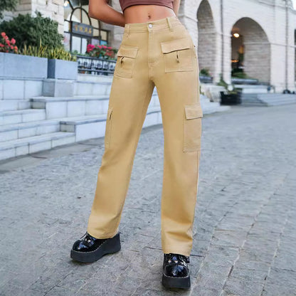Damen Cargo-Hose mit hoch tailliertem Schnitt und praktischen Seitentaschen Stalluxe