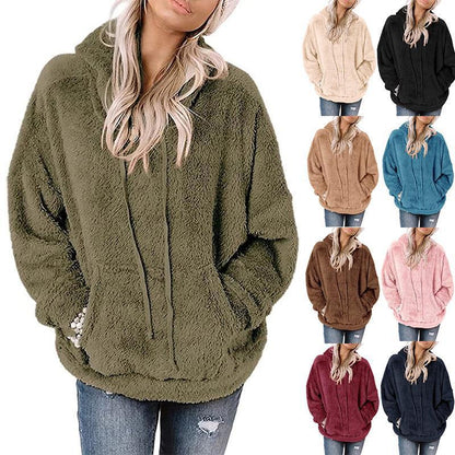 Women's Plush Fleece Pullover Hoodie Stalluxe