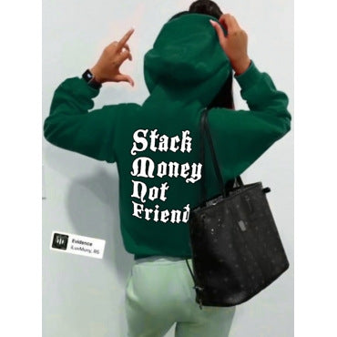 Damen lässiger Hoodie mit kreativem Schriftzug Stalluxe