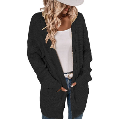 Damen Großer Strickcardigan mit aufwendigem Maschenmuster und praktischen Taschen Stalluxe