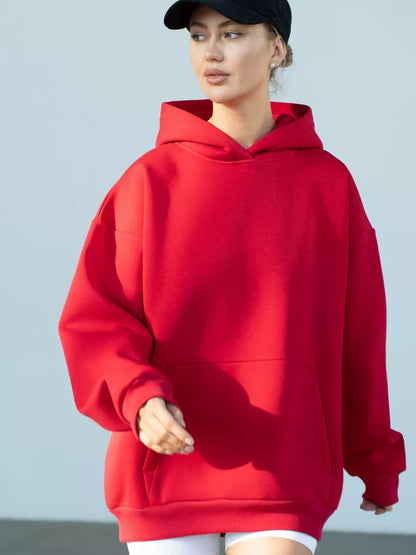 Damen Oversized Hoodie mit praktischem Kangaroo-Taschen-Design Stalluxe