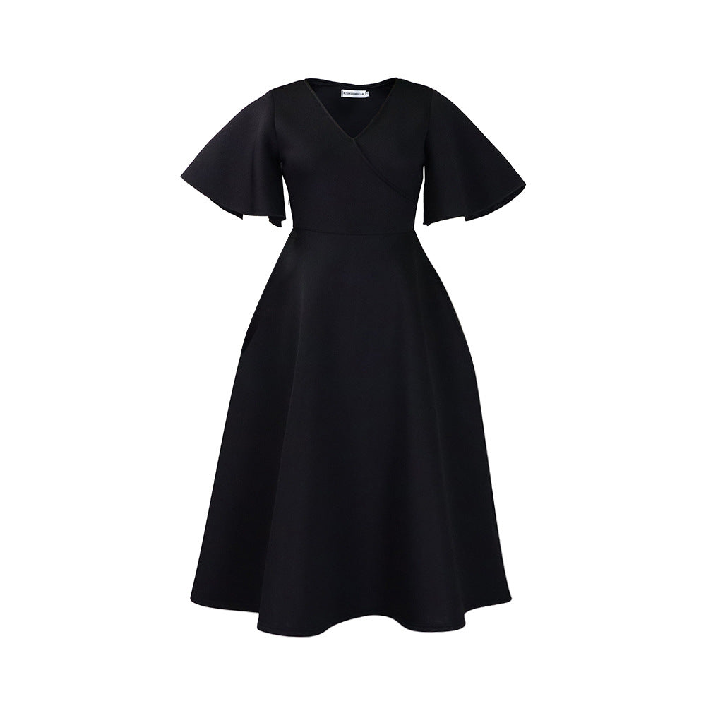 Damen Wickelkleid mit fließendem Schnitt und voluminösen Ärmeln Stalluxe