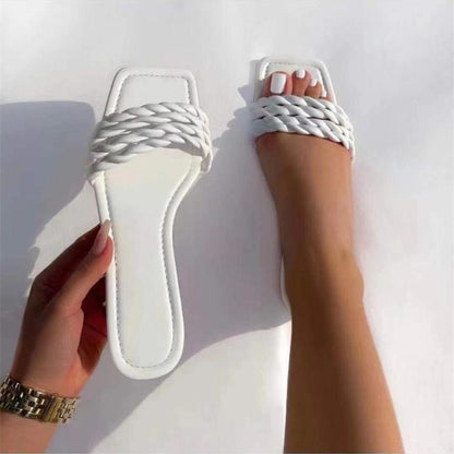 Damen Braided Slip-On Sandalen Stalluxe