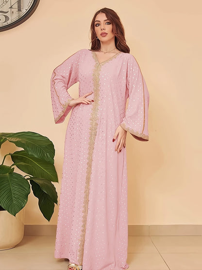 Damen Kaftankleid mit elegantem Stickdesign und weitem Schnitt Stalluxe