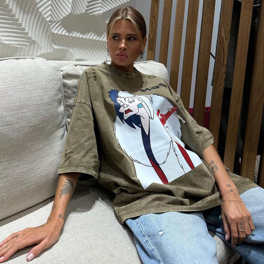 Damen Oversized T-Shirt mit einzigartigem Grafikdruck Stalluxe