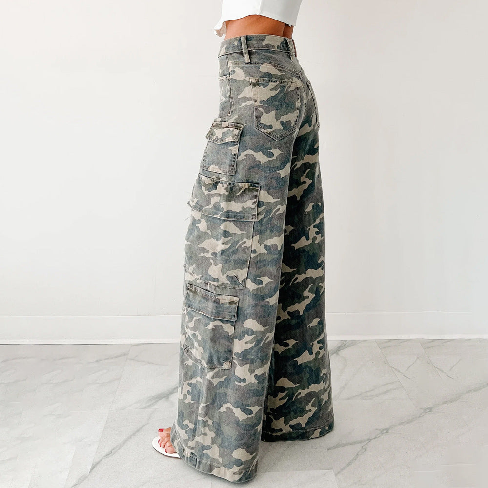 Damen Cargo-Hose mit weitem Schnitt Stalluxe