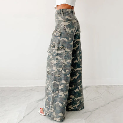 Damen Cargo-Hose mit weitem Schnitt Stalluxe