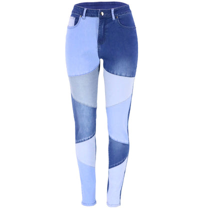 Damen Slim-Fit Jeans im modernen Blockdesign mit elastischem Bund Stalluxe Blau