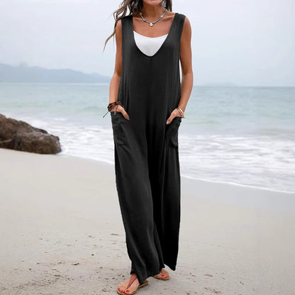 Women's Relaxed Fit Wide-Leg Jumpsuit Stalluxe