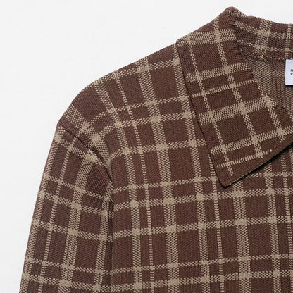 Damen Karo-Jacke mit praktischen Taschen und modischem Kragen Stalluxe