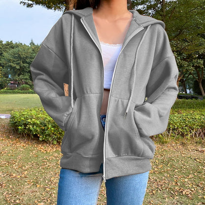 Damen lässige Kapuzenjacke mit großzügigen Taschen Stalluxe