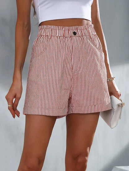 Damen elegante Streifen-Shorts Stalluxe