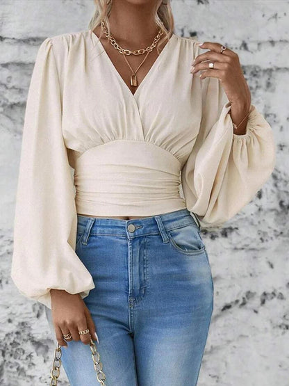 Damen Bluse mit voluminösen Puffärmeln Stalluxe