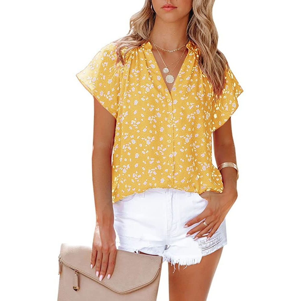 Damen lässige Bluse mit fließenden Ärmeln Stalluxe