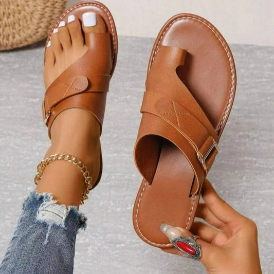 Damen Riemchen-Sandalen mit elastischem Riemen und komfortablem Fußbett Stalluxe