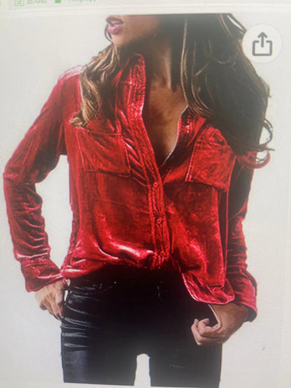 Damen Satin Bluse mit dekorativen Brusttaschen Stalluxe