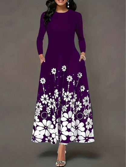 Damen Maxikleid mit floralem Design und praktischen Seitentaschen Stalluxe