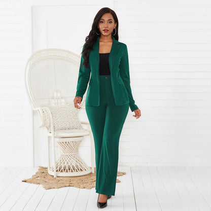 Damen elegantes Blazer-Set mit taillierter Passform und schmalen Hosen Stalluxe