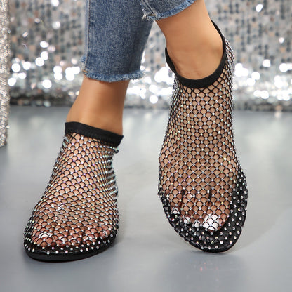 Damen modische Mesh-Slipper mit Glitzer-Applikationen Stalluxe
