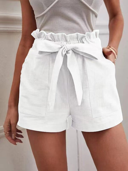 Damen Tailored Shorts mit Krawatte und praktischen Taschen Stalluxe