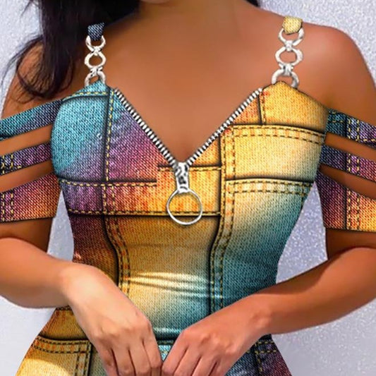 Damen Figurbetontes Kleid mit überschnittenen Ärmeln und Reißverschluss Stalluxe