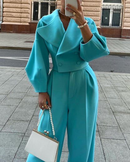 Damen eleganter und taillierter Jumpsuit mit weitem Bein Stalluxe