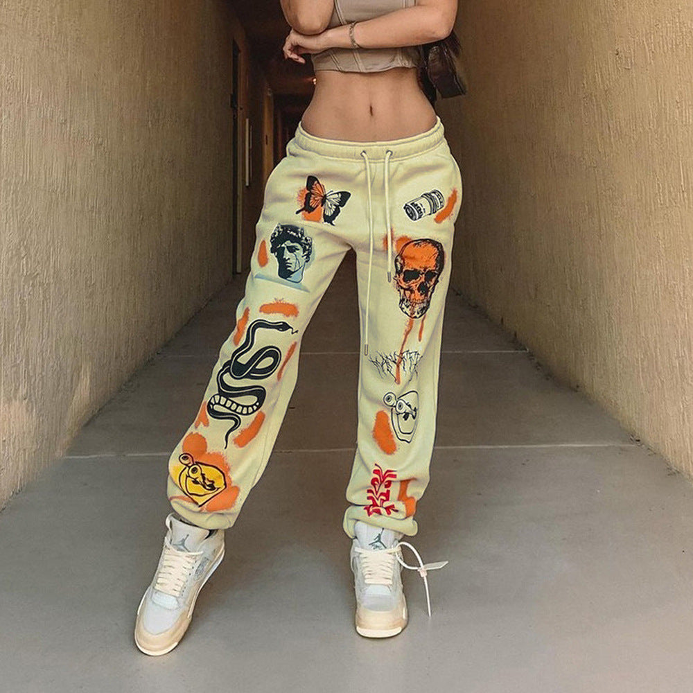 Damen Sweathose im Grafitdesign mit Kordelzug und relaxed Fit Stalluxe