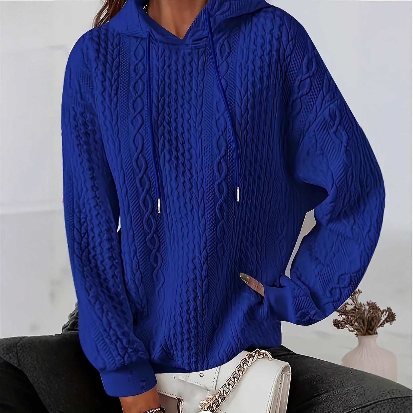 Damen Strickdesign Kapuzenpullover im Oversize-Schnitt Stalluxe