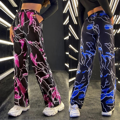 Damen stylische weite Hosen mit einzigartigem Blitzeffekt Stalluxe