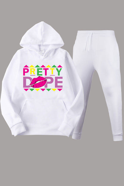 Damen Sweatpants- und Hoodie-Set mit modernem Grafiken und kreativem Aufdruck Stalluxe