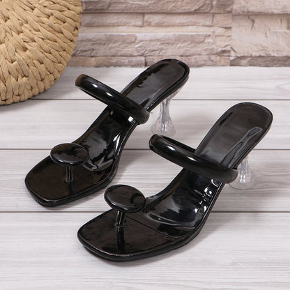 Damen elegante Sandalen mit transparentem Absatz und modischem Design Stalluxe