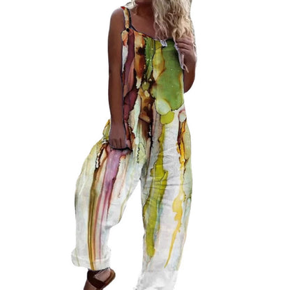 Women's Artistic Floral Print Jumpsuit Stalluxe