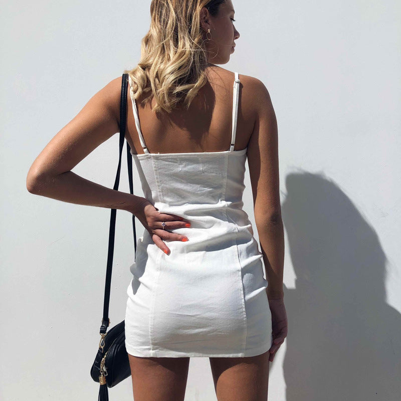 Damen Midikleid mit Reißverschluss und verstellbaren Trägern Stalluxe