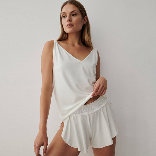 Damen Schlafset mit verstellbarem Bund und V-Ausschnitt Stalluxe